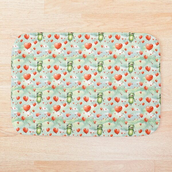 Item preview, Frog with red heart ballons pattern designed and sold by CircusValley.