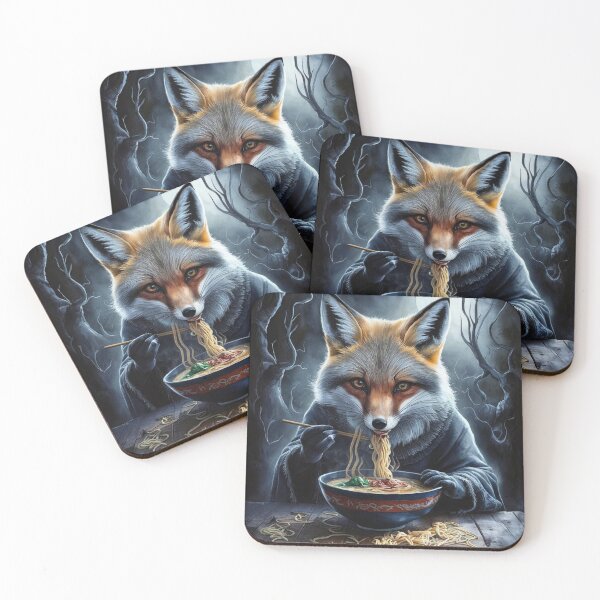 Item preview, Fox Portrait. fox with ramen, fox eating ramen, fox noodles, fantasy fox, whimsical fox designed and sold by FoxVibes.