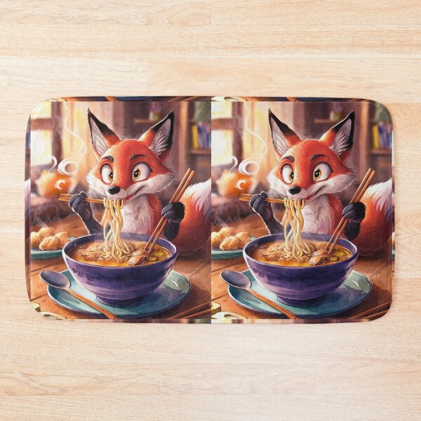 Artikelvorschau, Fuchsporträt. Fuchs mit Ramen, Fuchs isst Ramen, Fuchsnudeln, Fantasiefuchs, wunderlicher Fuchs entworfen und verkauft von FoxVibes.