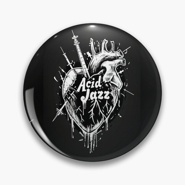 Item preview, Acid Jazz: Heart stitched with disco, funk, soul designed and sold by Piotrek0001.
