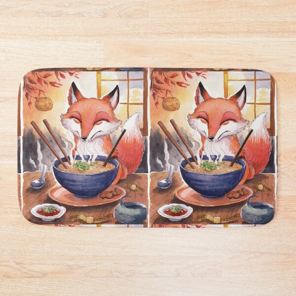 Artikelvorschau, Fuchsporträt. Fuchs mit Ramen, Fuchs isst Ramen, Fuchsnudeln, Fantasiefuchs, wunderlicher Fuchs entworfen und verkauft von FoxVibes.