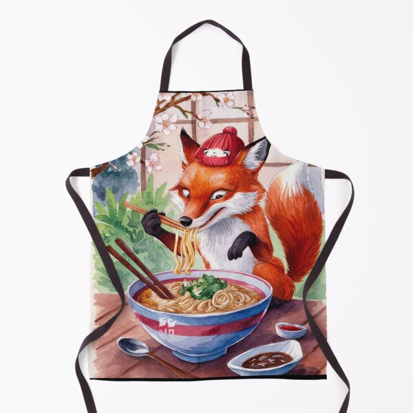 Artikelvorschau, Fuchsporträt. Fuchs mit Ramen, Fuchs isst Ramen, Fuchsnudeln, Fantasiefuchs, wunderlicher Fuchs entworfen und verkauft von FoxVibes.