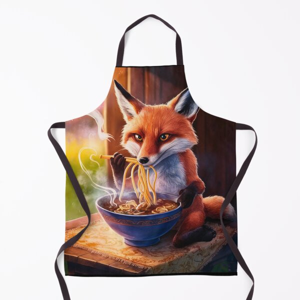 Item preview, Fox Portrait. fox with ramen, fox eating ramen, fox noodles, fantasy fox, whimsical fox designed and sold by FoxVibes.
