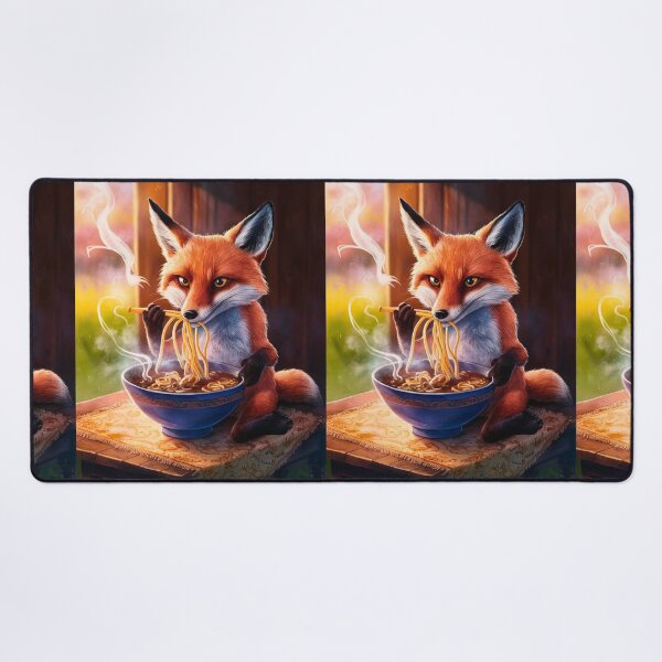 Item preview, Fox Portrait. fox with ramen, fox eating ramen, fox noodles, fantasy fox, whimsical fox designed and sold by FoxVibes.