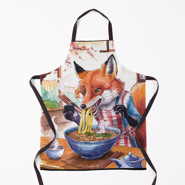 Artikelvorschau, Fuchsporträt. Fuchs mit Ramen, Fuchs isst Ramen, Fuchsnudeln, Fantasiefuchs, wunderlicher Fuchs entworfen und verkauft von FoxVibes.