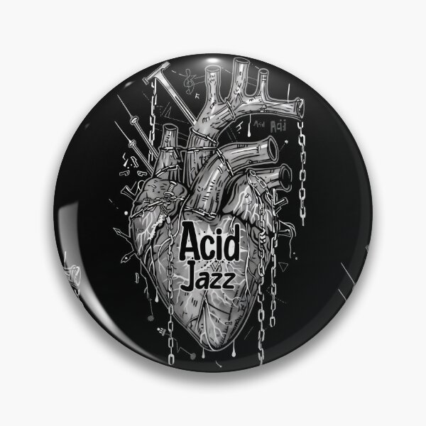 Item preview, Acid Jazz: Heart stitched with disco, funk, soul designed and sold by Piotrek0001.