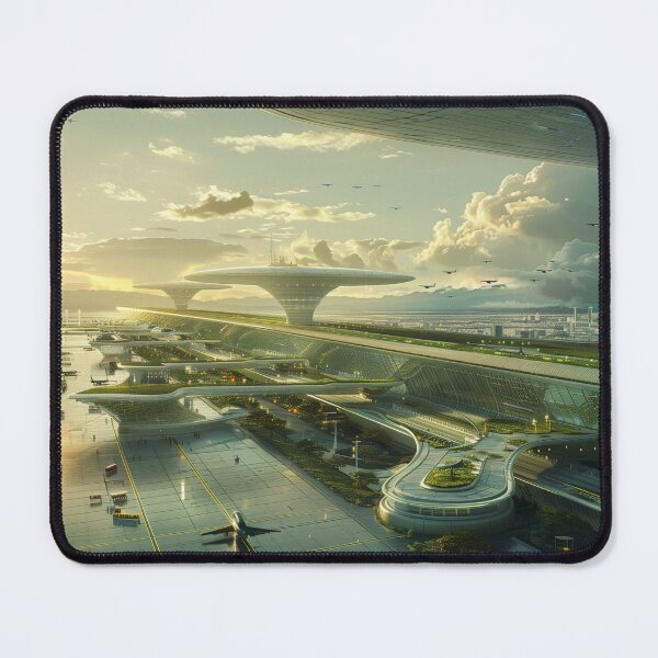 Item preview, Futuristic Airport at Sunset designed and sold by palmyst.