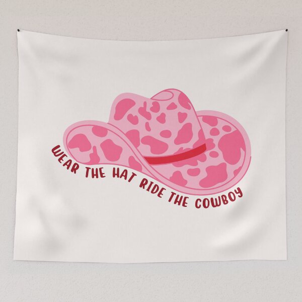 Item preview, wear the hat, ride the cowboy | in my cowboy romance era - red and pink cowboy hat  designed and sold by Neadoodles.