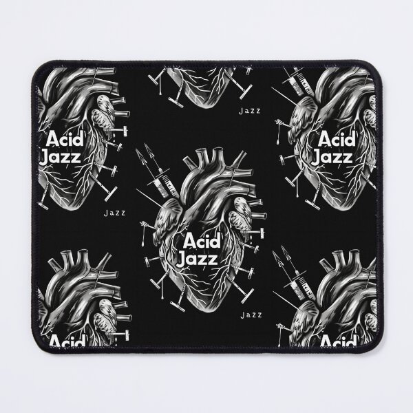 Item preview, Acid Jazz: Heart stitched with disco, funk, soul designed and sold by Piotrek0001.