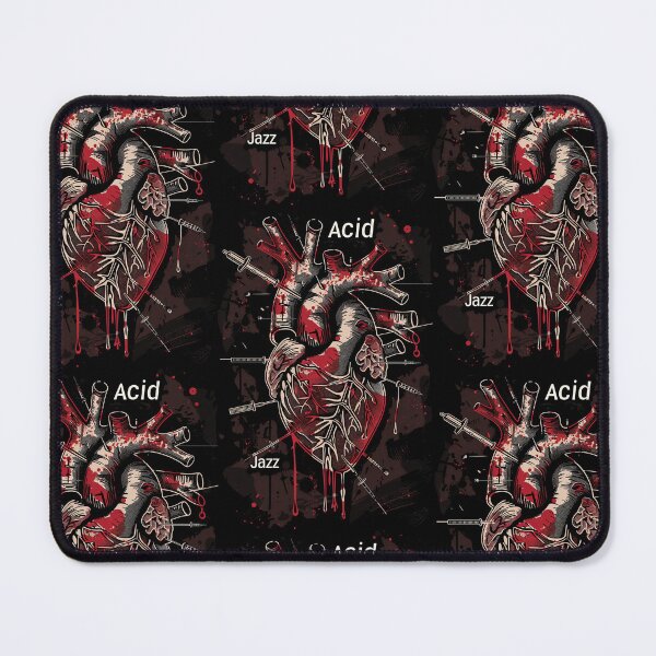 Item preview, Acid Jazz: Heart stitched with disco, funk, soul designed and sold by Piotrek0001.