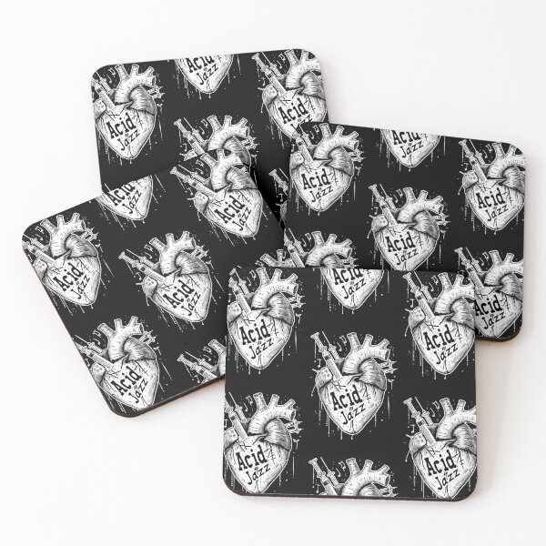 Item preview, Acid Jazz: Heart stitched with disco, funk, soul designed and sold by Piotrek0001.