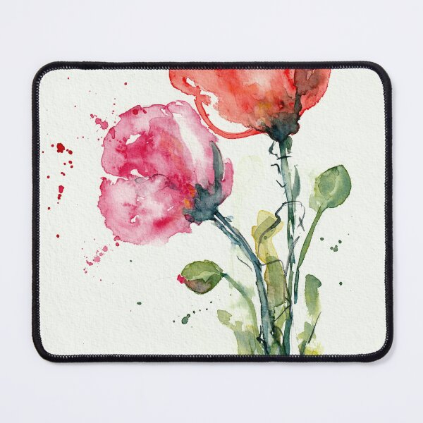 Item preview, two abstracted poppies in watercolor designed and sold by Cacatuart.
