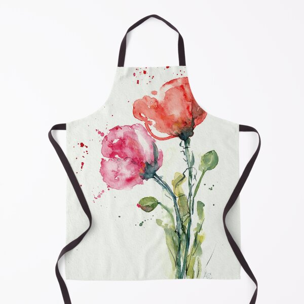 Item preview, two abstracted poppies in watercolor designed and sold by Cacatuart.