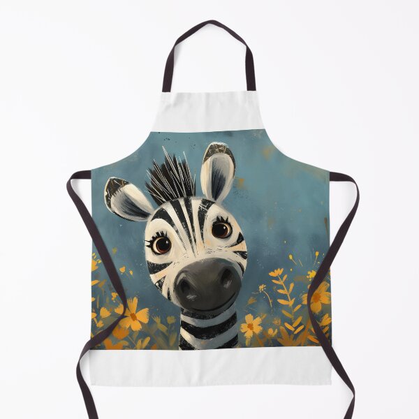Aperçu de l'œuvre Cheerful zebra with yellow flowers illustration créée et vendue par Artessie.