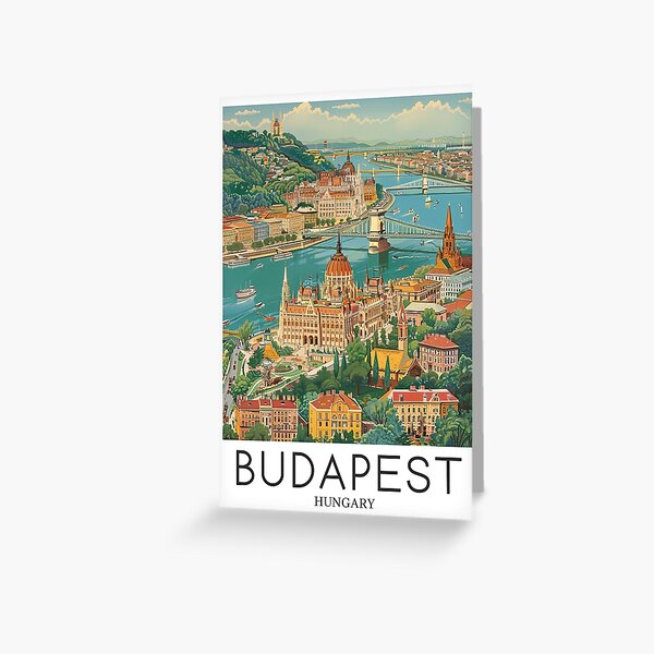 Aperçu de l'œuvre Une impression de voyage Pop Art de Budapest - Hongrie créée et vendue par StudioRedKoala.