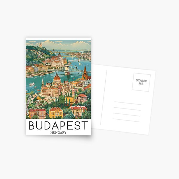 Aperçu de l'œuvre Une impression de voyage Pop Art de Budapest - Hongrie créée et vendue par StudioRedKoala.