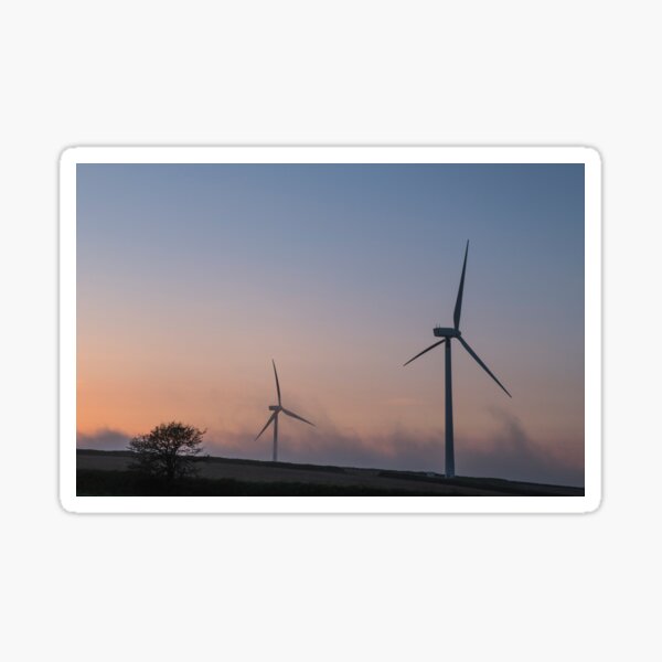 Wind Turbines on a Spring evening Sticker