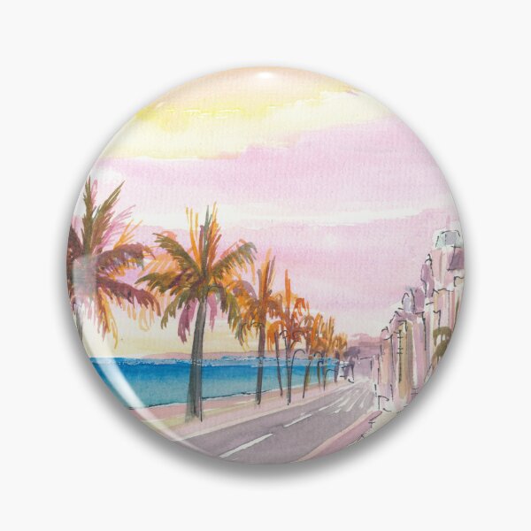 Item preview, Nice France Riviera Watercolor View of Promenade des Anglais designed and sold by artshop77.