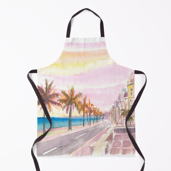 Item preview, Nice France Riviera Watercolor View of Promenade des Anglais designed and sold by artshop77.