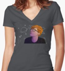 rocket ships Women's Fitted V-Neck T-Shirt