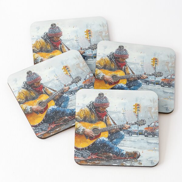 Item preview, Urban Guitarist Print | Musician Playing Guitar in City Street designed and sold by Mr-whiteBG.