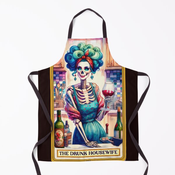 Item preview, The Drunk Housewife Funny Skeleton Tarot Card Parody designed and sold by Margival.
