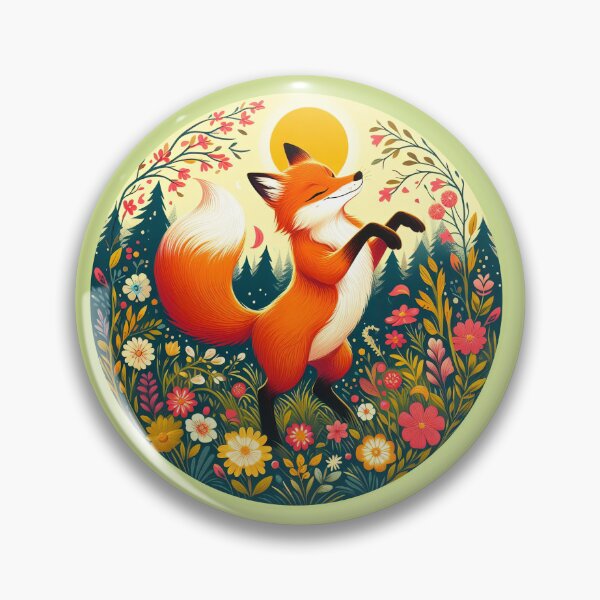 Item preview, Cheerful Fox in Flowering Meadow - Nature Art Print designed and sold by lloreleya.