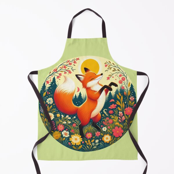Item preview, Cheerful Fox in Flowering Meadow - Nature Art Print designed and sold by lloreleya.