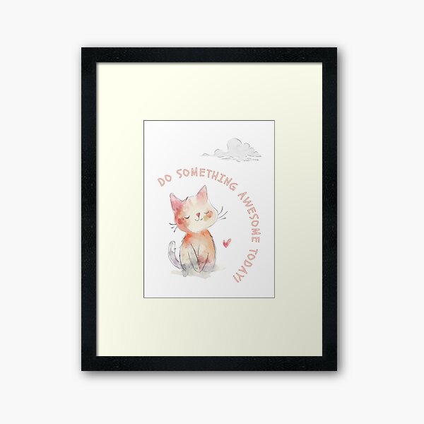 Item preview, Do Something Awesome Today Cat Heart Cloud designed and sold by SajaPrint.