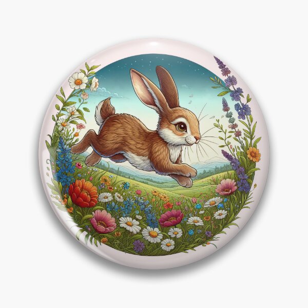Item preview, Cute Bunny in Spring Meadow - Nature Art Print designed and sold by lloreleya.