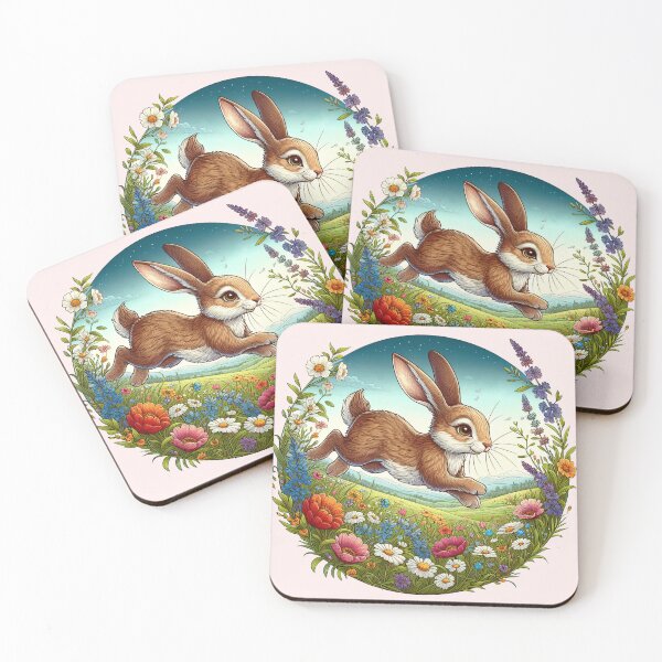 Item preview, Cute Bunny in Spring Meadow - Nature Art Print designed and sold by lloreleya.