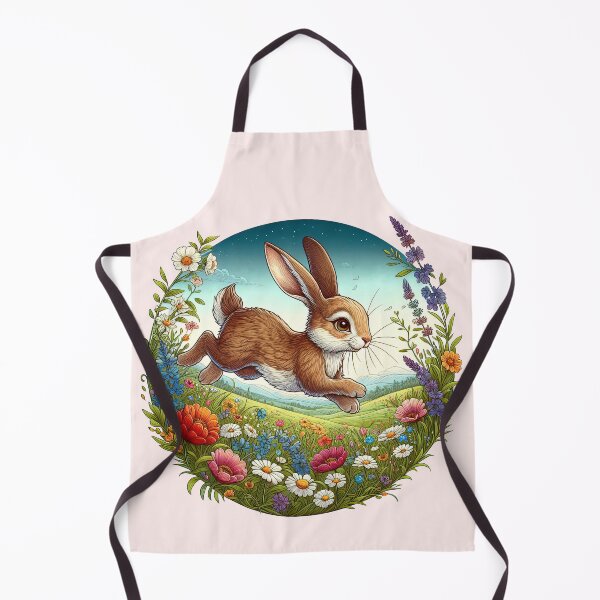 Item preview, Cute Bunny in Spring Meadow - Nature Art Print designed and sold by lloreleya.
