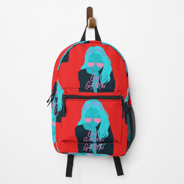 Item preview, Why Worry Girl Portrait God Got Me You Pink Shades Cartoon Animation Blue Hair Girl Stronger Than You Think designed and sold by NadeenInspires.
