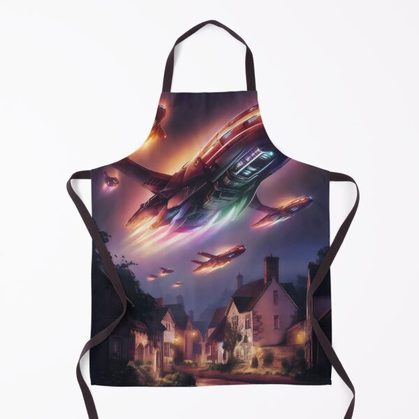 Item preview, UFO encounter over the city. designed and sold by MyHappyArtShop.
