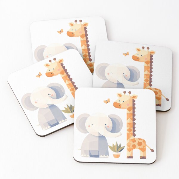 Item preview, Friendly Giants: Elephant and Giraffe Buddies designed and sold by 3MillsDesign.
