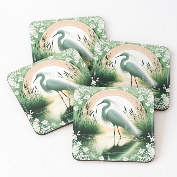 Item preview, Whispers of Dusk: A Serene Egret Scene designed and sold by EmeraldeaArt.