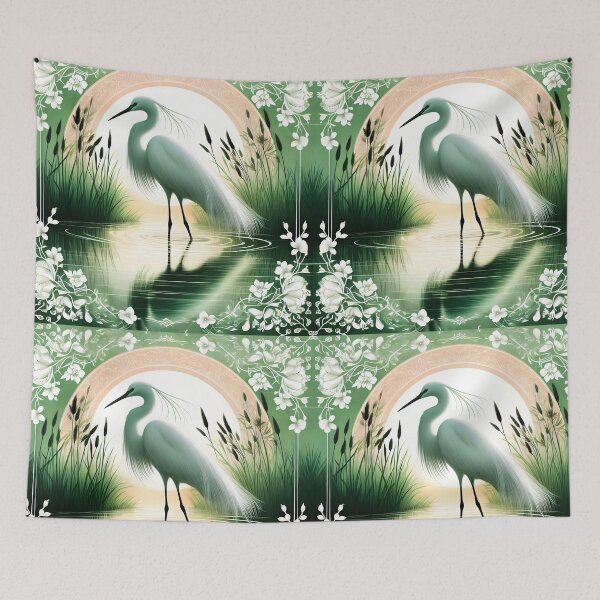 Item preview, Whispers of Dusk: A Serene Egret Scene designed and sold by EmeraldeaArt.