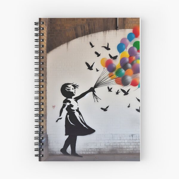 Item preview, Girl with colorful balloons as graffiti designed and sold by bernhagen.