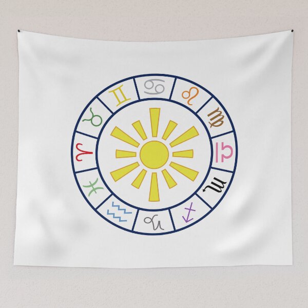 Item preview, Astrological Zodiac Symbols Wheel+Sun Color designed and sold by NataliePaskell.