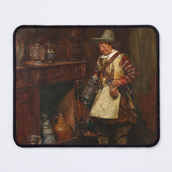 Item preview, Vintage art of a man pouring wine in his living room designed and sold by Vintage Designs +.