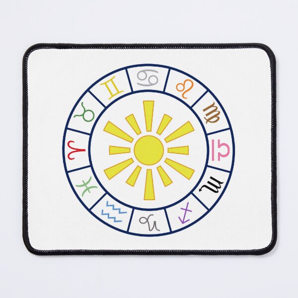 Item preview, Astrological Zodiac Symbols Wheel+Sun Color designed and sold by NataliePaskell.