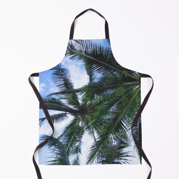 Item preview, Palm trees big leaves & blue sky & clouds designed and sold by MoonCatLab.