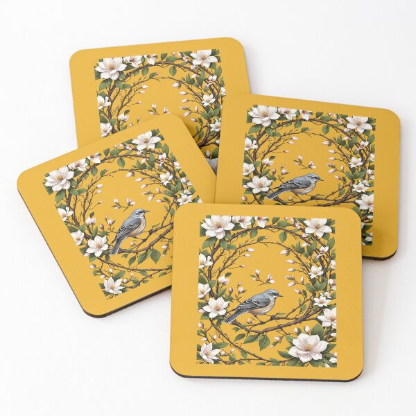 Item preview, Mississippi Northern Mockingbird And Magnolia Flowers designed and sold by taiche.