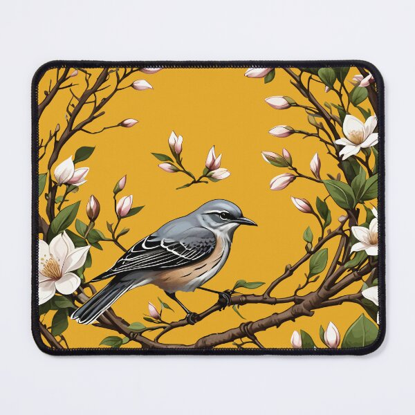 Item preview, Mississippi Northern Mockingbird And Magnolia Flowers designed and sold by taiche.