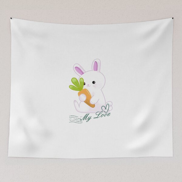 Item preview, Cute rabbit with a carrot sticker.  designed and sold by Vegasstickers.