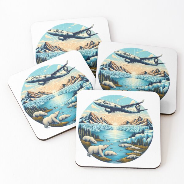 Item preview, Alaska airlines landscape with polar bears logo designed and sold by Expressions-Sel.