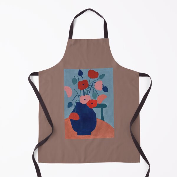 Item preview, Deep Blue Vase With Poppies designed and sold by JadeWuArt.