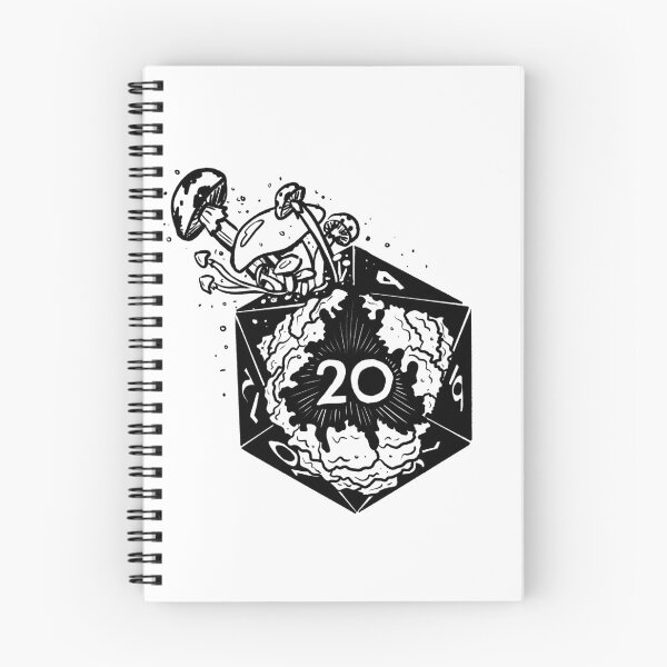 Item preview, mushroom D20: circle of spores druid DnD dice (black line) designed and sold by TheDoodlemancer.