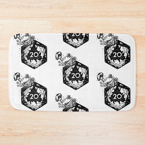 Item preview, mushroom D20: circle of spores druid DnD dice (black line) designed and sold by TheDoodlemancer.
