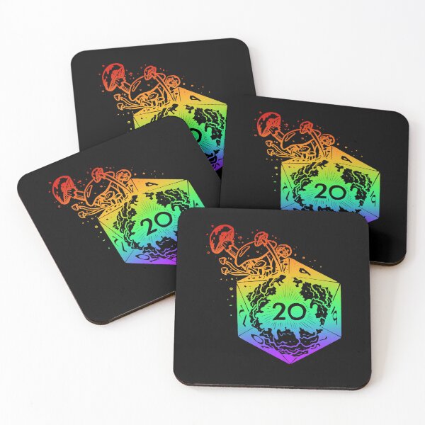 Item preview, mushroom D20: circle of spores druid DnD dice (rainbow) designed and sold by TheDoodlemancer.